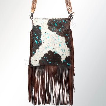 American Darling ADBGS192ACTRQ Messenger Hair On Genuine Leather Women Bag Western Handbag Purse